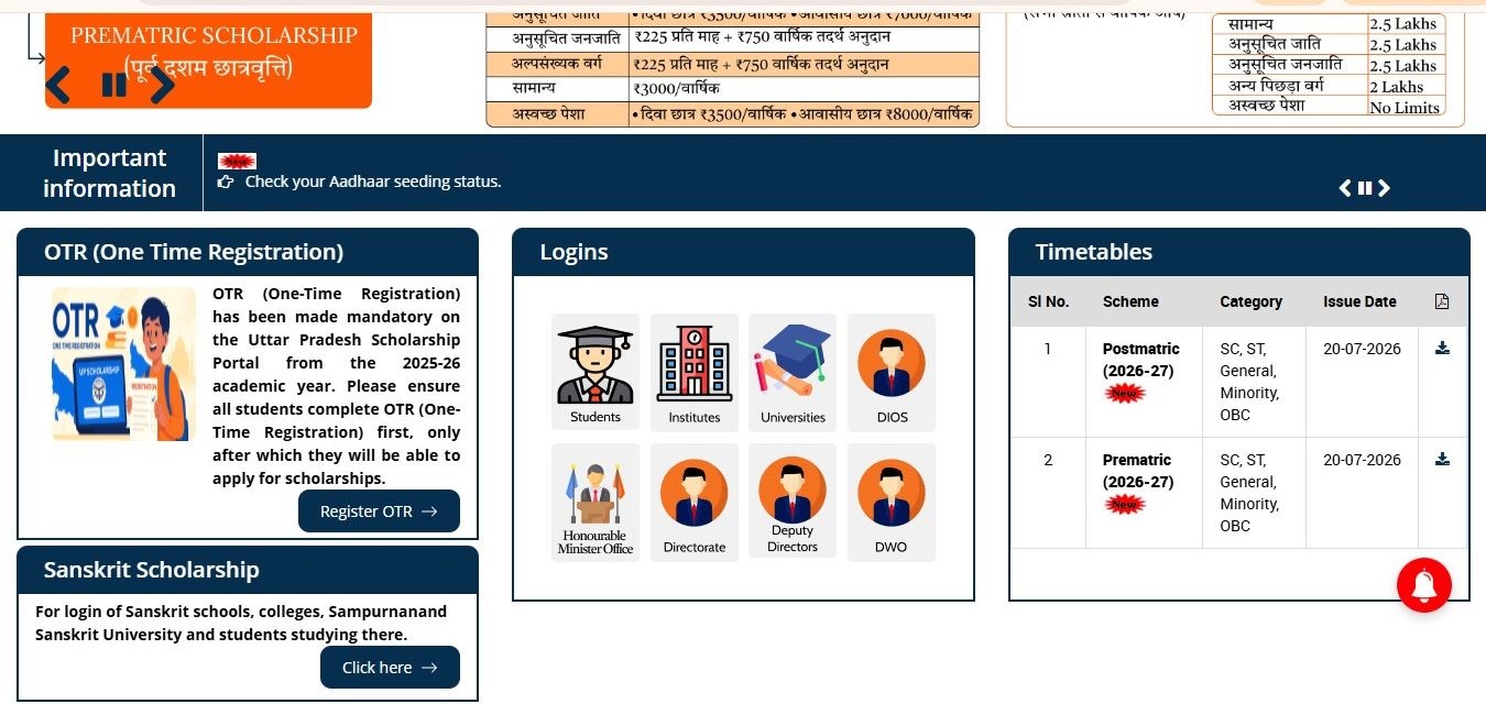 यूपी स्कॉलरशिप के लिए ऑनलाइन आवेदन कैसे करें