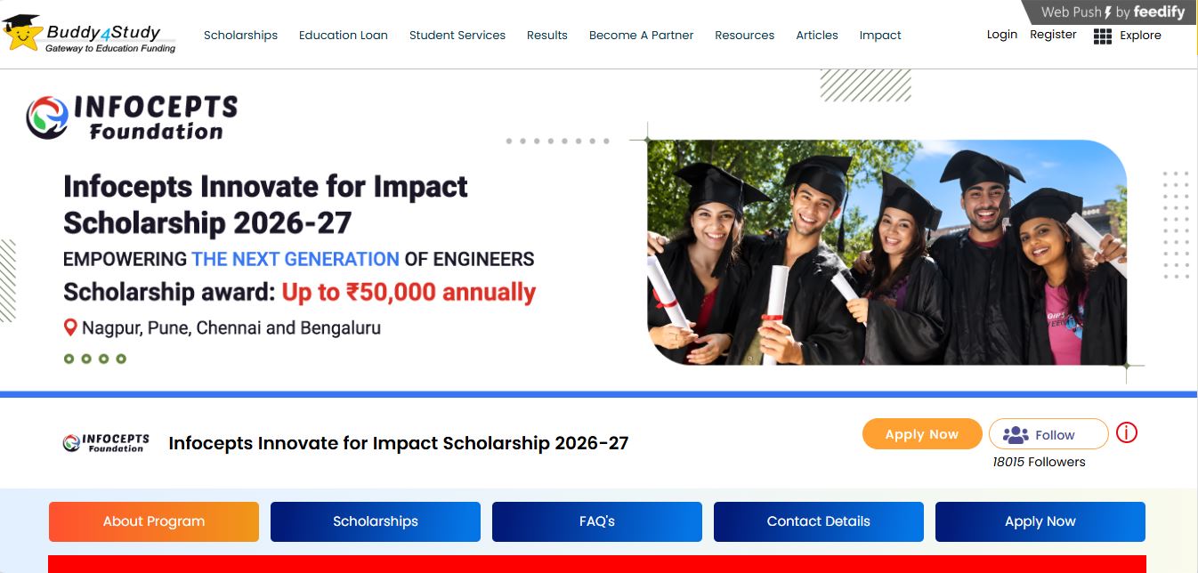 Infocepts innovate for impact scholarship 2026-27