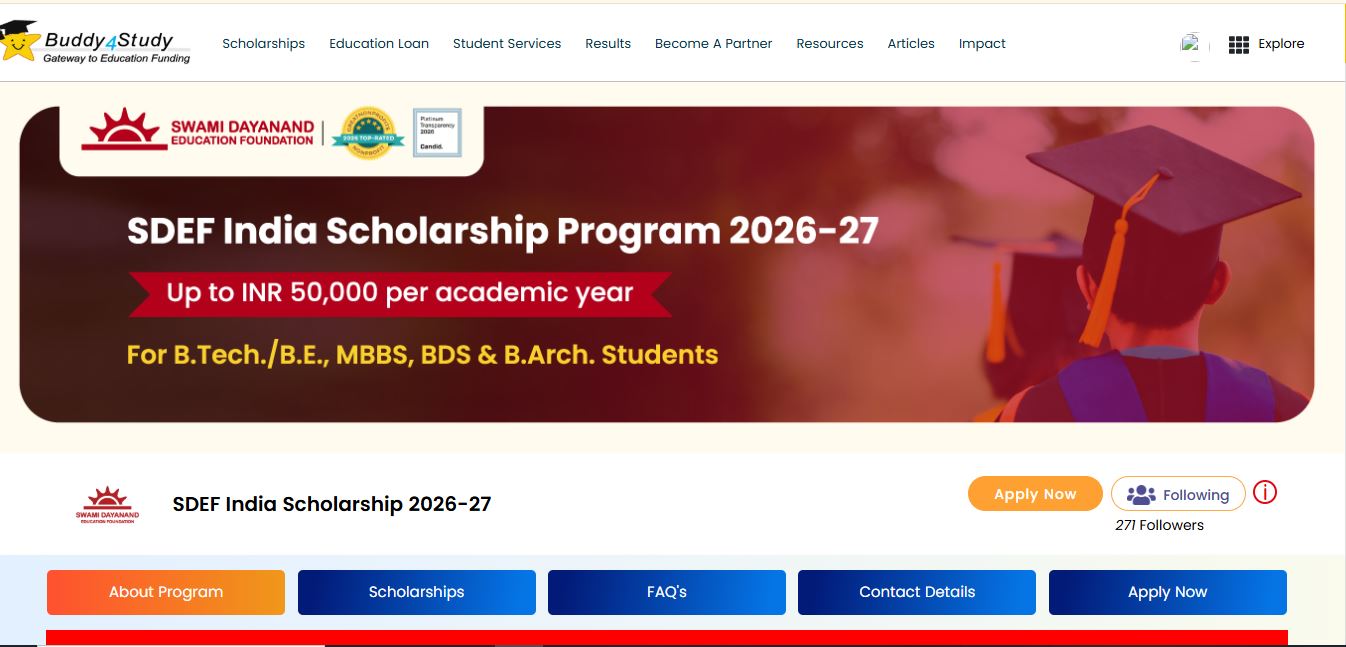 SDEF India Scholarship