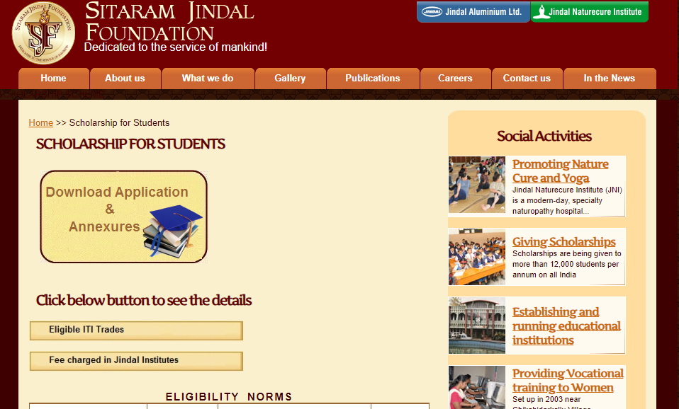 Sitaram Jindal Scholarship 2023 Eligibility, Rewards, Application