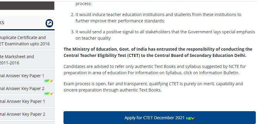 How to Submit the CTET Application Form