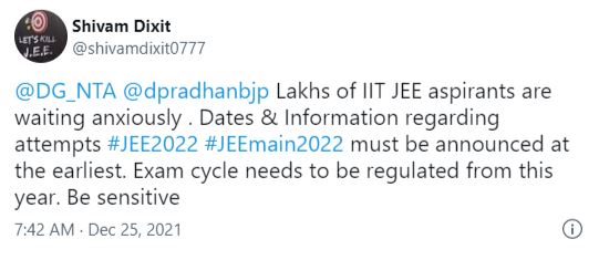 JEE Main 2022 Exam - Students’ Displeasure