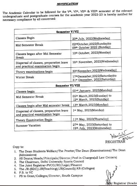 DU Academic Calendar 2023 - CUET UG Online Orientation Begins